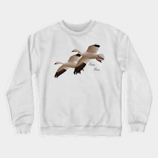 Snow Geese Pair in Flight Crewneck Sweatshirt